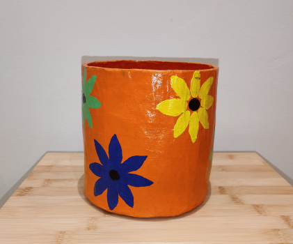 paper mache model orange pot
