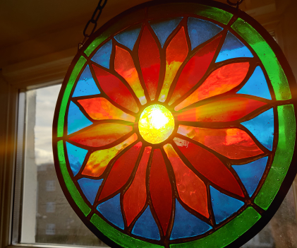 stained glass model flower